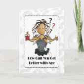 彼女おもしろいのパーソナライズされた誕生日のための甘い漫画 カード (正面)