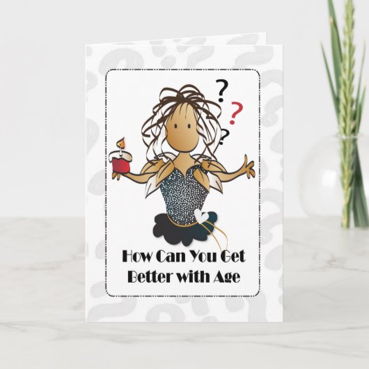 彼女おもしろいのパーソナライズされた誕生日のための甘い漫画 カード (正面)