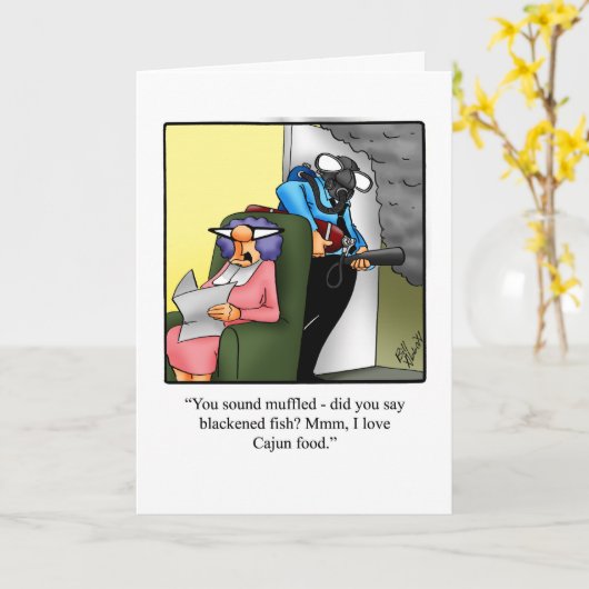 彼女おもしろいの周年記念ユーモアのカード カード (黄色い花)