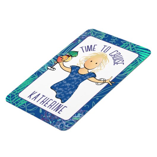 彼女おもしろいの熱帯ビーチクルーズドア用の漫画 マグネット (左側)