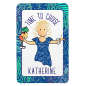 彼女おもしろいの熱帯ビーチクルーズドア用の漫画 マグネット (縦)