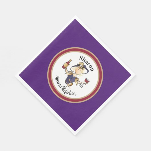 彼女おもしろいの誕生日のためのパーソナライズされた上品なサッシー スタンダードランチョンナプキン (角)