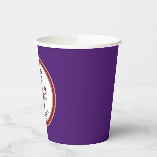 彼女おもしろいの誕生日のためのパーソナライズされた上品なサッシー 紙コップ (左)