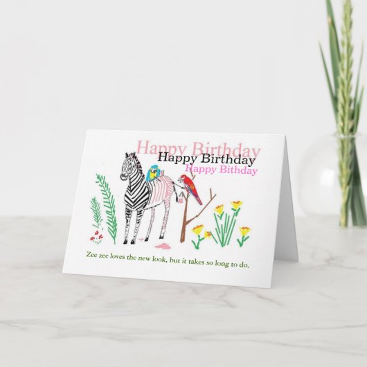 彼女おもしろいの誕生日カード。 カード (正面)