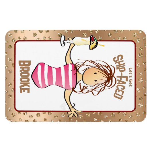 彼女おもしろいの飲み物のためのクルーズ船扉 マグネット (横)