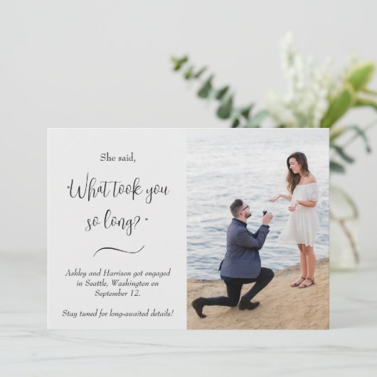 彼女おもしろいは「何が長い時間がかかったか」と言った婚約した 招待状 (スタンド正面)