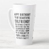 彼女おもしろいへの皮肉な誕生日の願い カフェラテマグ (左アングル)