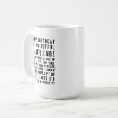 彼女おもしろいへの皮肉な誕生日の願い コーヒーマグカップ (正面左)