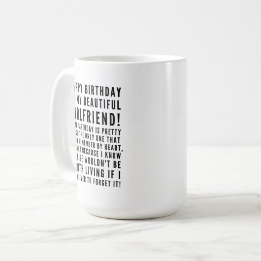 彼女おもしろいへの皮肉な誕生日の願い コーヒーマグカップ (正面左)