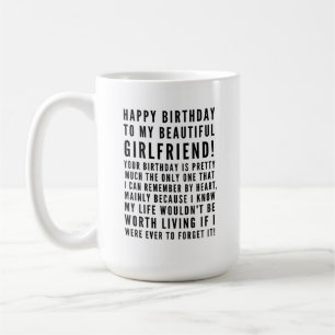 彼女おもしろいへの皮肉な誕生日の願い コーヒーマグカップ