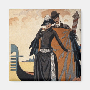 彼女および彼のファッションIllustration 1921年(pochoir p マグネット