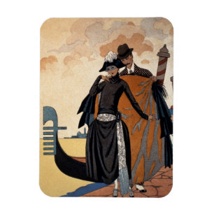 彼女および彼のファッションIllustration 1921年(pochoir p マグネット