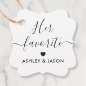 彼女お気に入りのの歓迎結婚バッグのメッセージカード フェイバータグ (正面)