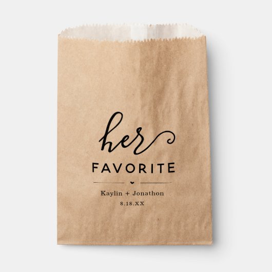 「彼女お気に入りの」の結婚ブライダルシャワー婚約 フェイバーバッグ (正面)