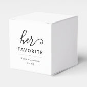 「彼女お気に入りの」の結婚ブライダルシャワー婚約 フェイバーボックス (正面サイド)