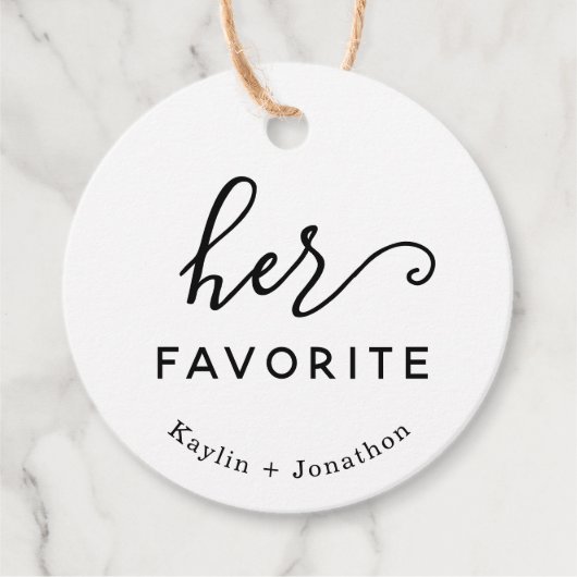 「彼女お気に入りの」結婚の フェイバータグ (正面)