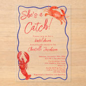 彼女お洒落はキャッチ・レッド・コースト・ブライダルシャワー アクリル招待状 (正面)