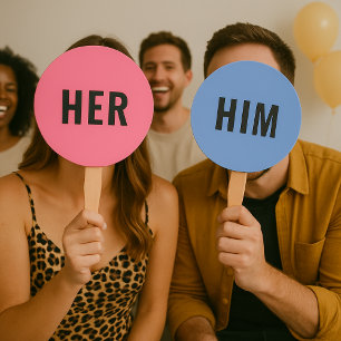 彼女か彼？  新郎新婦ピンクブルー結婚のゲーム ハンドファン