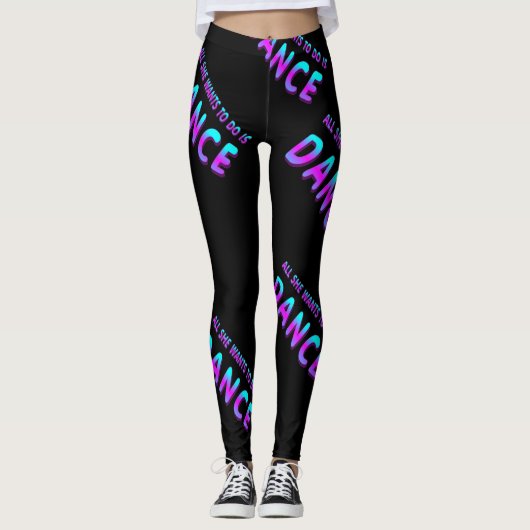 彼女があらゆる色のレギンスでしたいと思うすべてを踊って下さい レギンス (正面)