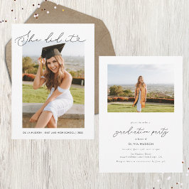 彼女がやったハートタイポグラフィ卒業招待状 招待状