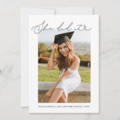 彼女がやったハートタイポグラフィ卒業招待状 招待状 (正面)