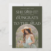 彼女がやった |アーチハイブリッドフォントモダン卒業 招待状 (正面)