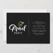 彼女がやった！ | シンプルなスクリプトの写真 卒業カード 招待状 (裏面)