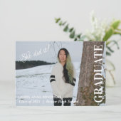 彼女がやった!ミニマル文字大学院写真 招待状 (スタンド正面)