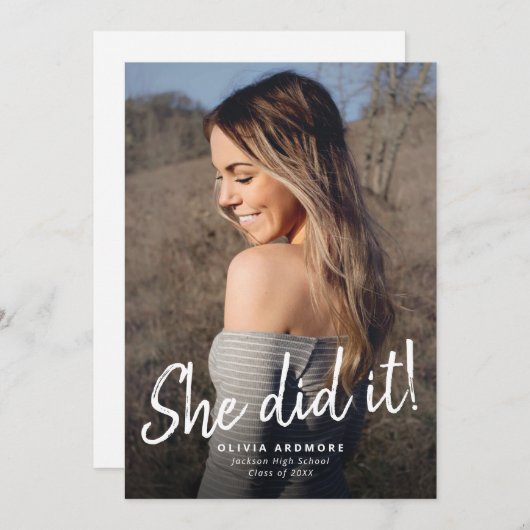 彼女がやった！卒業写真招待状 招待状 (正面/裏面)