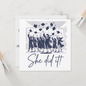 彼女がやった！卒業祝い カード (正面/裏面インサイチュ)