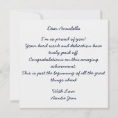 彼女がやった！卒業祝い カード (裏面)