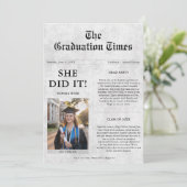 彼女がやった | 新聞ユニーク卒業写真 招待状 (スタンド正面)