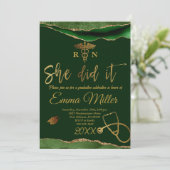 彼女がやった – 看護学校グリーン&金ゴールド卒業 招待状 (スタンド正面)