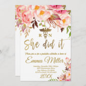 彼女がやった – 看護学校金ゴールド卒業パーティー 招待状 (正面/裏面)