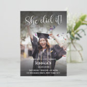 彼女がやった!黒グラデーション写真卒業 招待状 (スタンド正面)