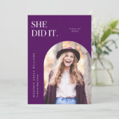 彼女がやり遂げた！バイオレットアーチ卒業発表カード 招待状 (スタンド正面)