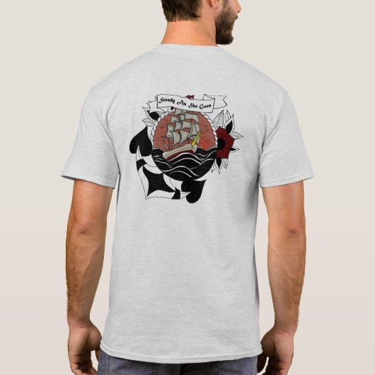 彼女がアートを取り入れるにつれて安定したヴィンテージ Tシャツ (裏面)