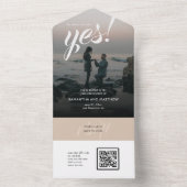 彼女がイエスと言ったエンゲージメントパーティーQRコードRSVP オールインワン招待状 (内側)
