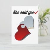 彼女がイエスと言った婚約のお知らせ - ハートデザイン 招待状 (スタンド正面)