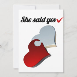 彼女がイエスと言った婚約のお知らせ - ハートデザイン 招待状