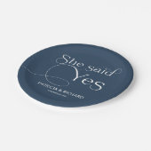 彼女がイエスと言った婚約パーティー 青 ペーパープレート (アングル)