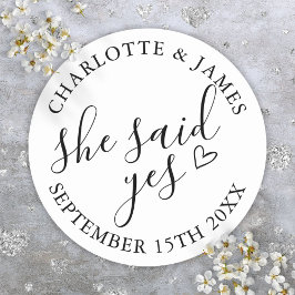 彼女がイエスと言った婚約パーティー 黒と白 ラウンドシール