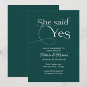 彼女がイエスと言った!エンゲージメントパーティー招待状 案内状 (正面/裏面)