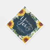 彼女がイエスと言った! ラスティックなひまわりの婚約パーティー スタンダードランチョンナプキン (角)