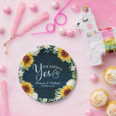 彼女がイエスと言った! ラスティックなひまわりエンゲージメントパーティー ペーパープレート (パーティー)