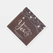 彼女がイエスと言った！ ラスティックエンゲージメントパーティー スタンダードランチョンナプキン (角)