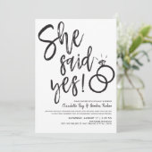 彼女がイエスと言った！ | 友人とのエンゲージメントディナー 招待状 (スタンド正面)
