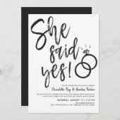 彼女がイエスと言った！ | 友人とのエンゲージメントディナー 招待状 (正面/裏面)