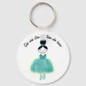 彼女がカスタマイズ可能な卵巣がんを知っていたよりも強い キーホルダー (正面)