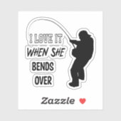 彼女がグラフィックに屈すると私は魚釣りが好き シール (シート)